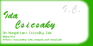 ida csicsaky business card